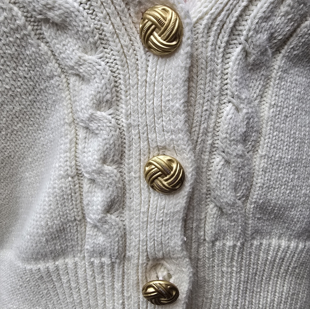 Vintage Yarnworks Off White Cardigan With Gold Buttons - X Large - Picture 2 of 7
